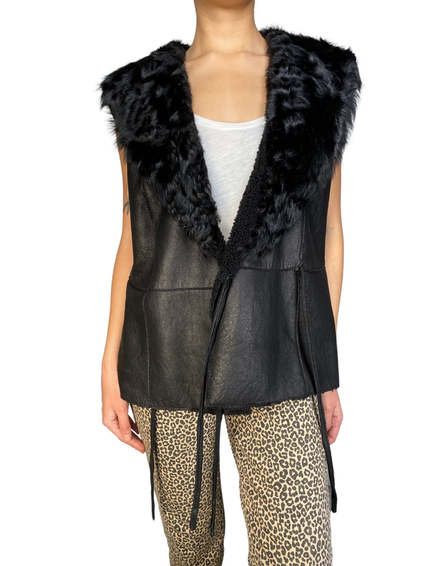 Chaqueta Cuero Sin Mangas