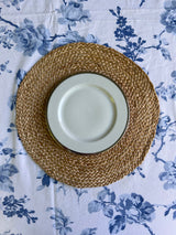 Juego De Vajilla Blanco Con Borde Platedo 62 Piezas
