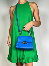 Cartera Cuero Azul
