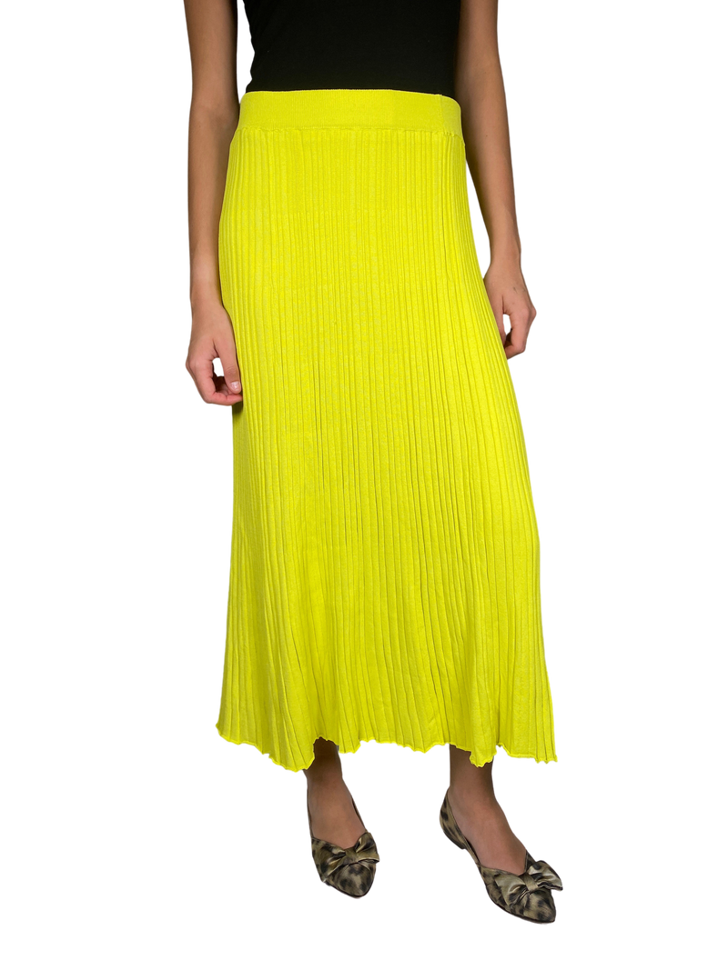 Falda Maxi Rib Amarilla