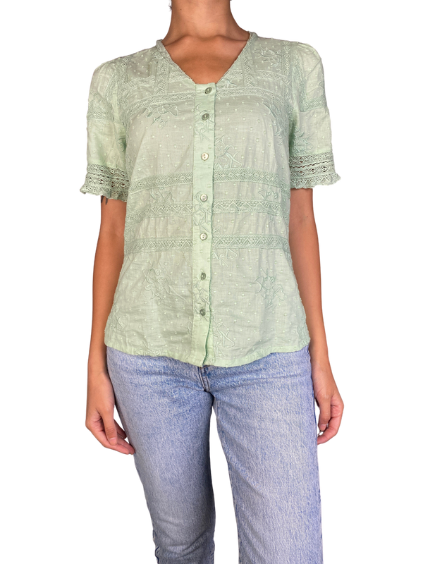 Blusa Verde Bordado