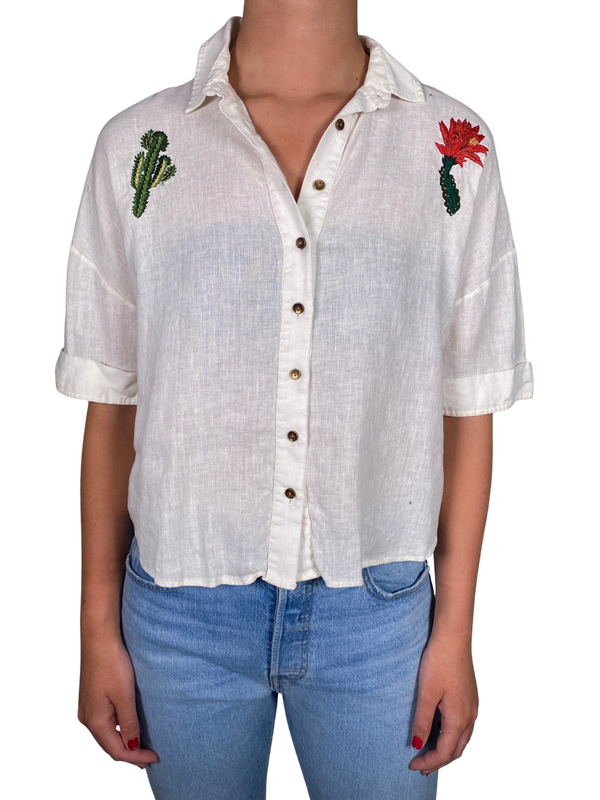 Blusa Lino Tejido Cactus