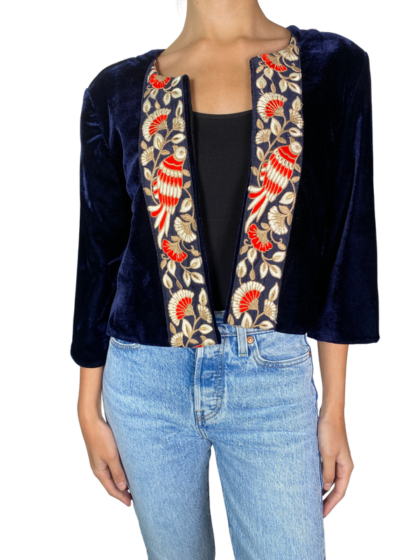 Chaqueta Velvet Bordado de Flores