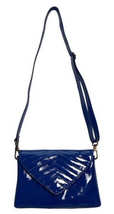 Cartera y Riñonera Cuero Azul