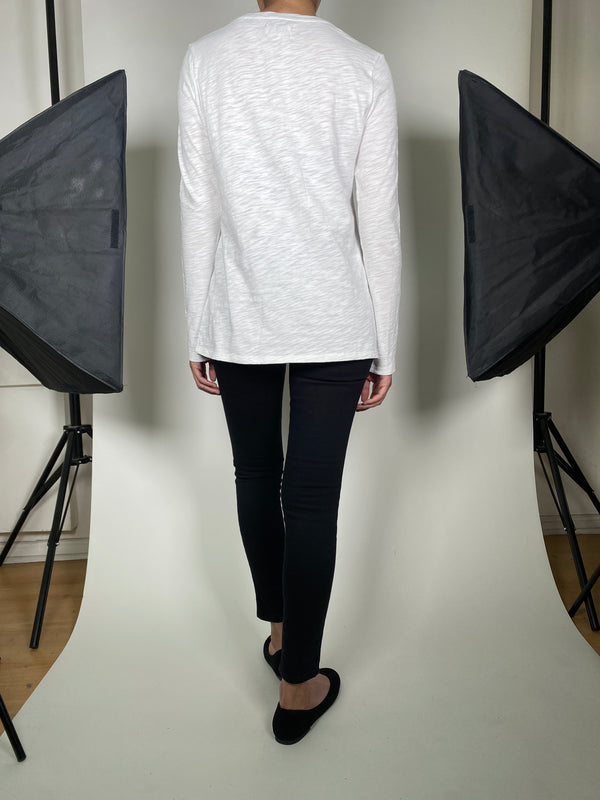 Polera Blanca Manga Larga