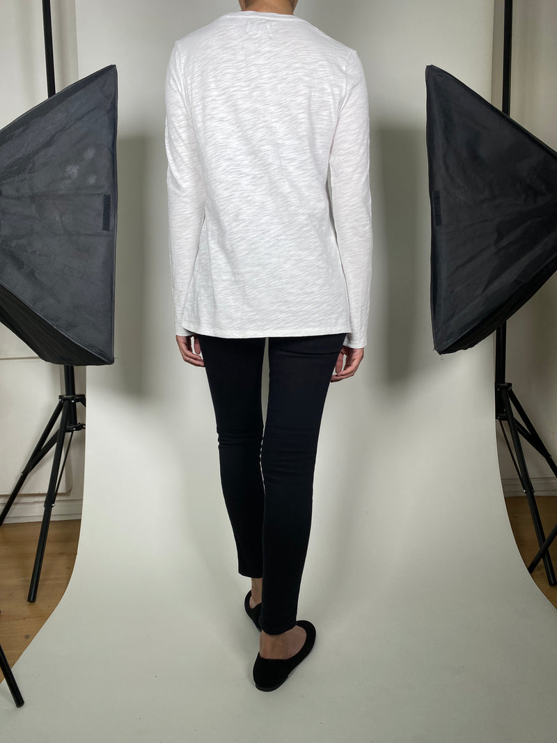 Polera Blanca Manga Larga