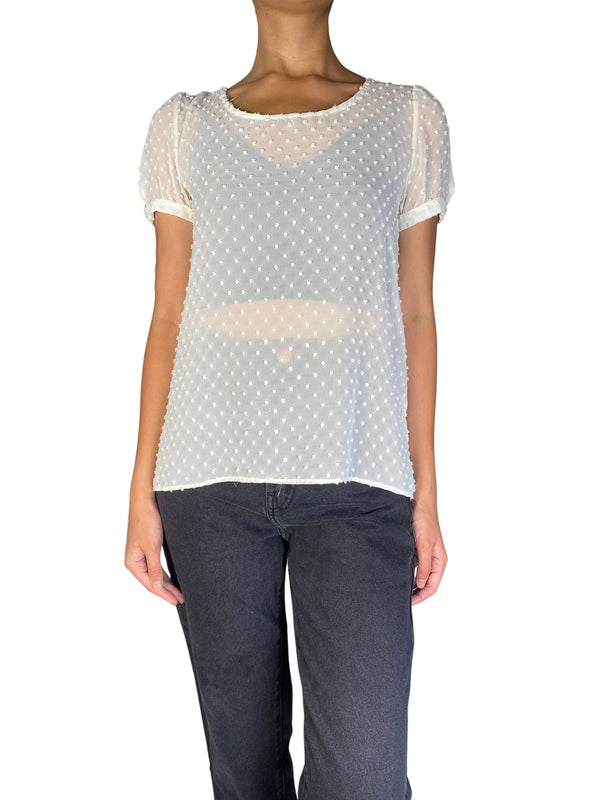 Blusa Traslucida Beige