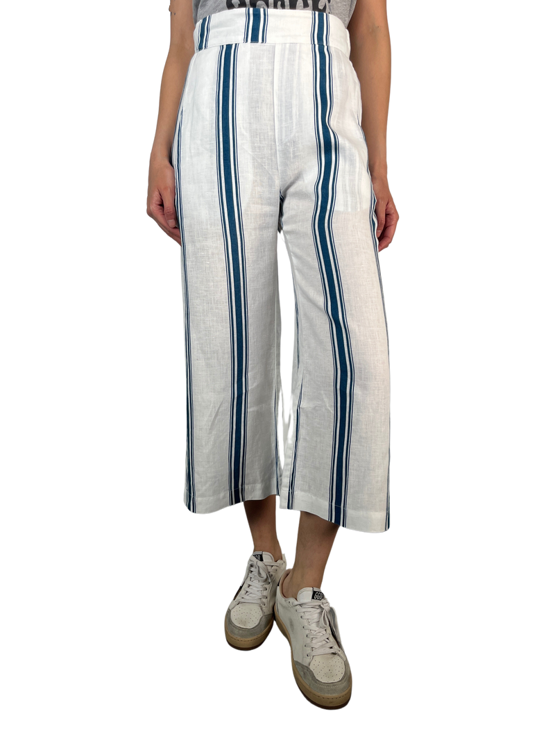 Pantalón Rayas Azules Lino