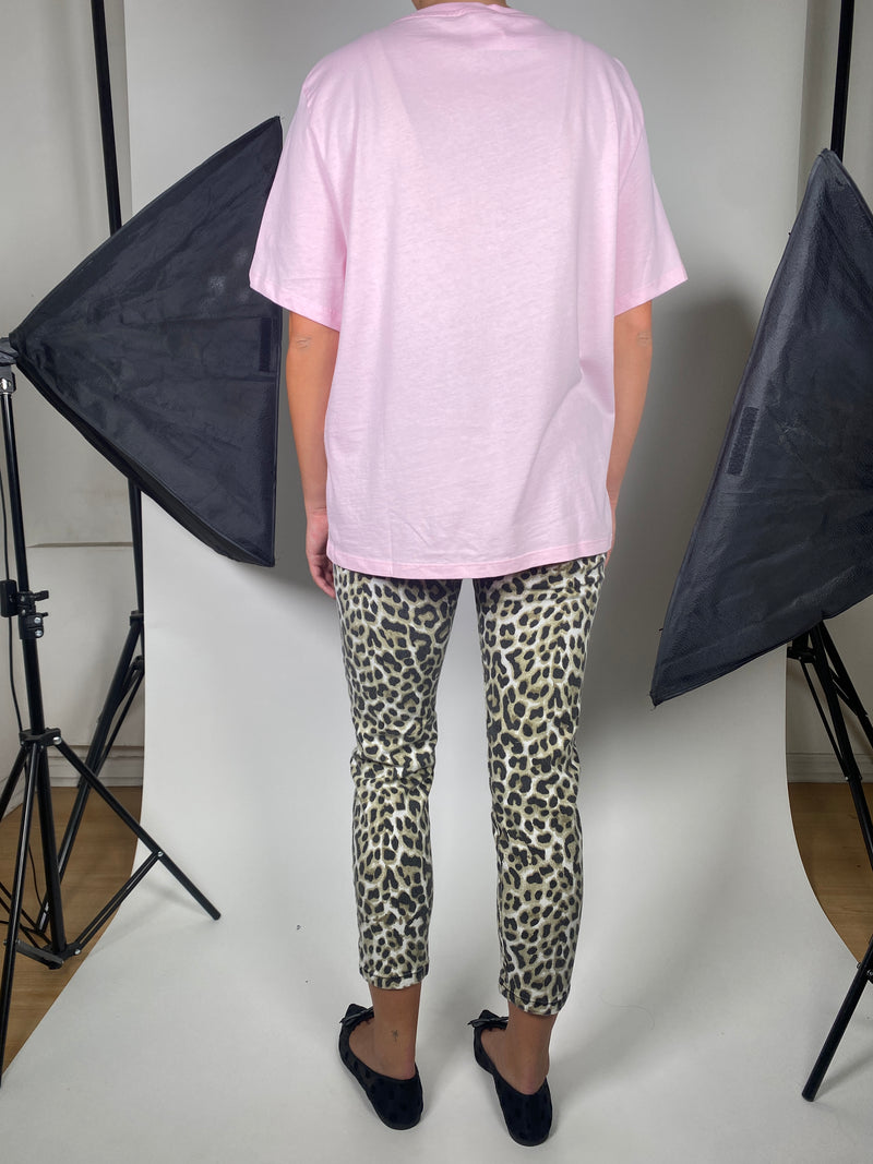 Polera Rosa Estampada