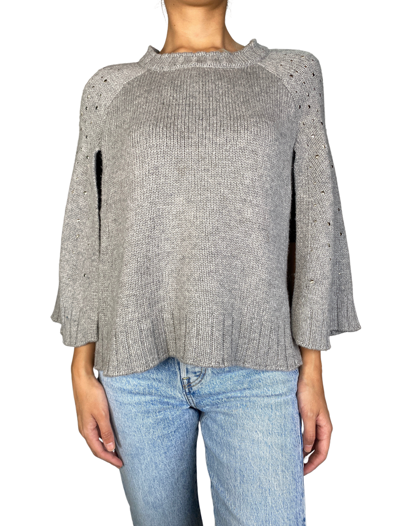 Sweater Gris Aplicaciones