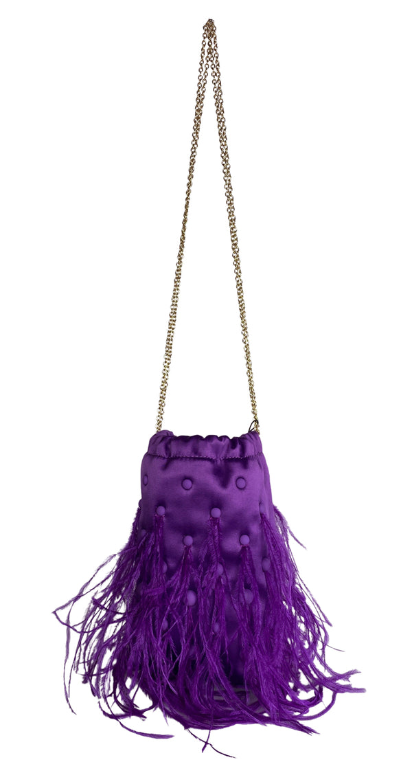 Bolso Morado Plumas