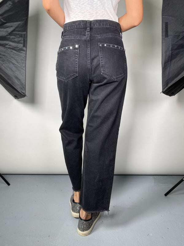 Jeans Denim Negro Tachas