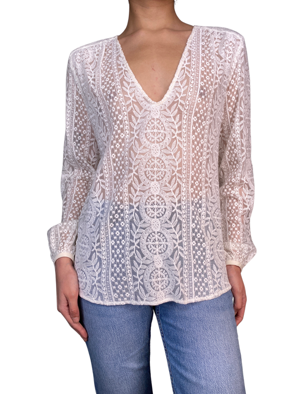 Blusa Seda Bordada
