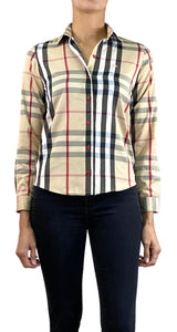 Blusa Café a Rayas