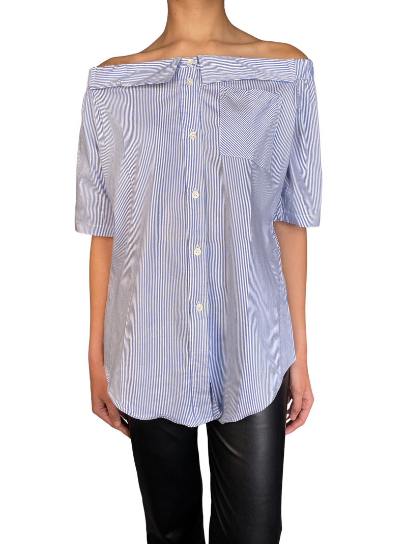 Blusa Rayas Azul y Blanco