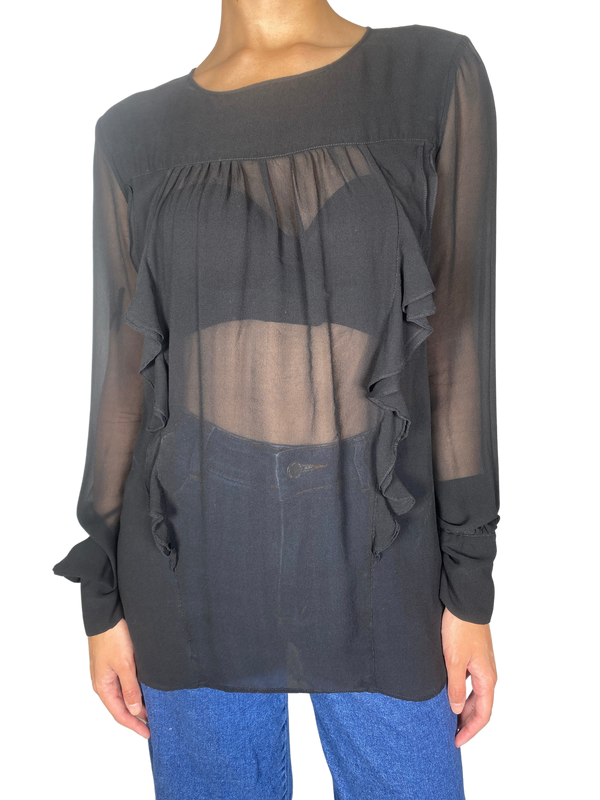 Blusa Traslucida Negra