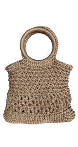 Bolso de Mano Tejido Beige