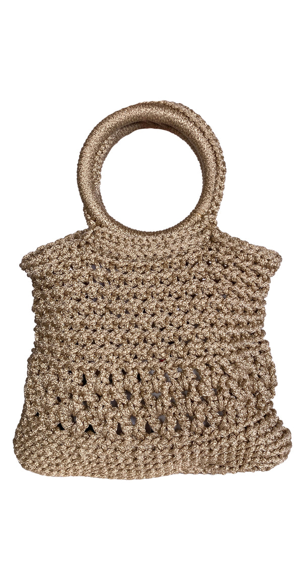 Bolso de Mano Tejido Beige