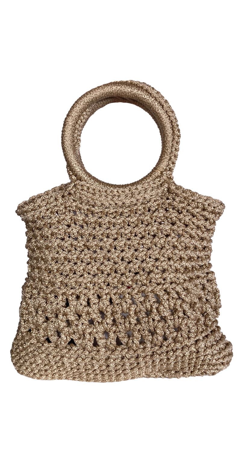 Bolso de Mano Tejido Beige