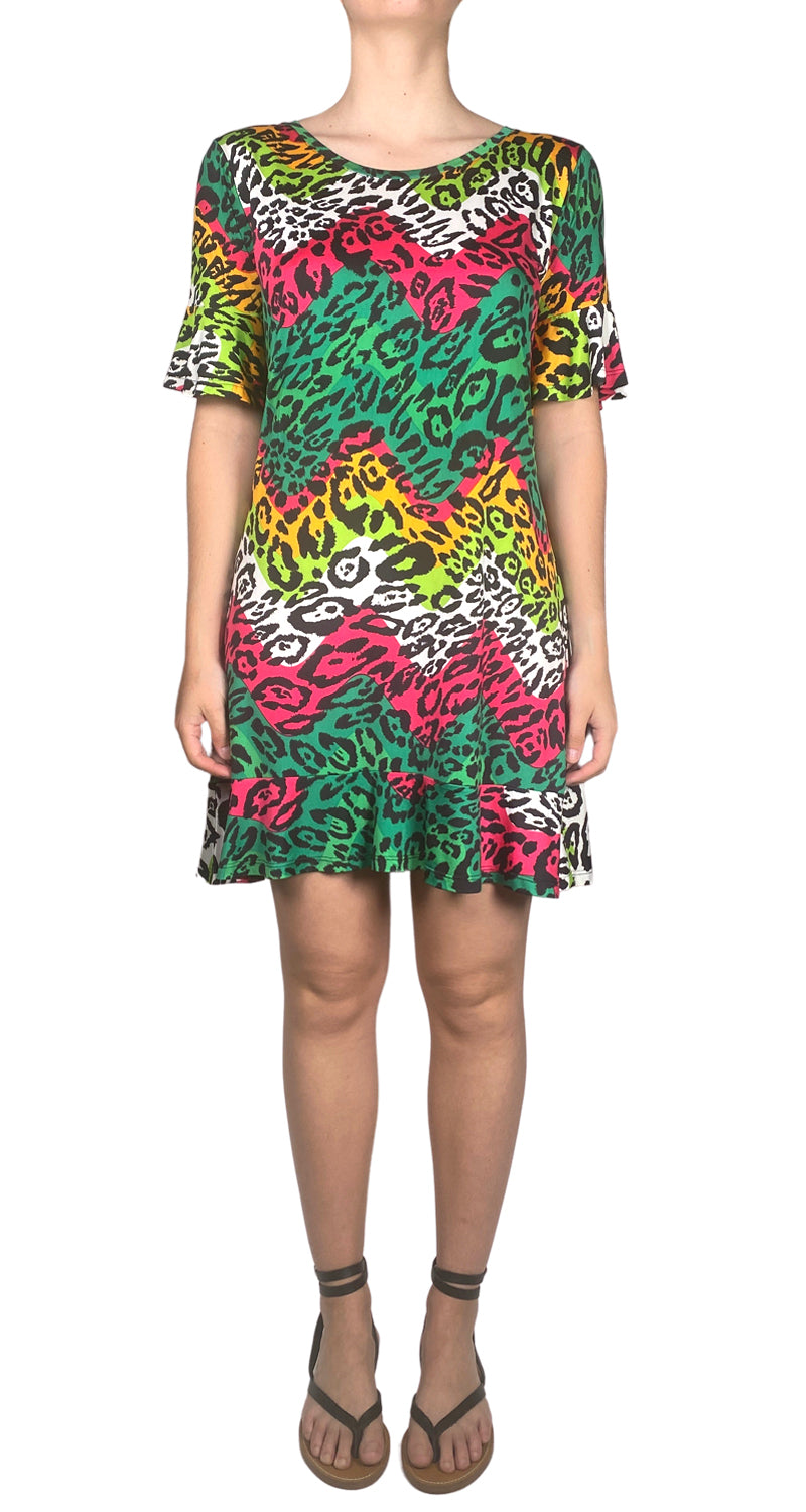 Vestido Animal Print Multicolor