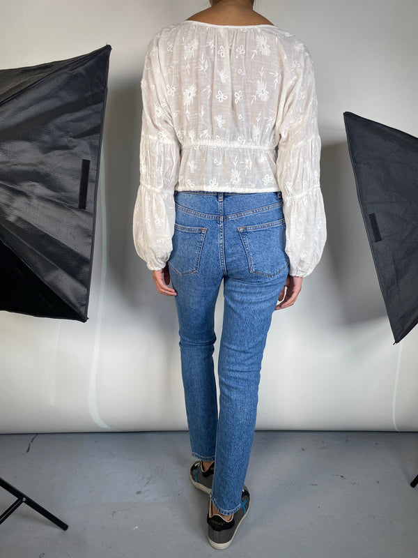 Blusa Con Broderie
