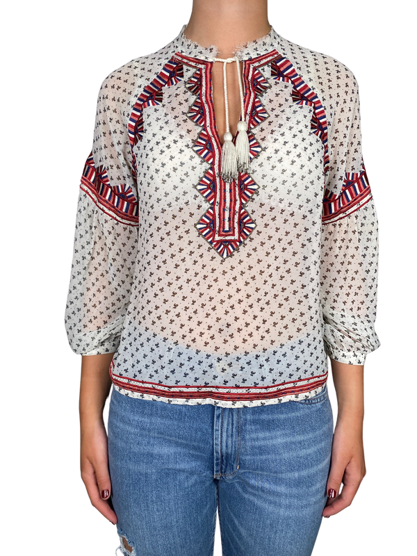 Blusa Traslucida Bordada