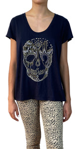 Polera Azul Calavera