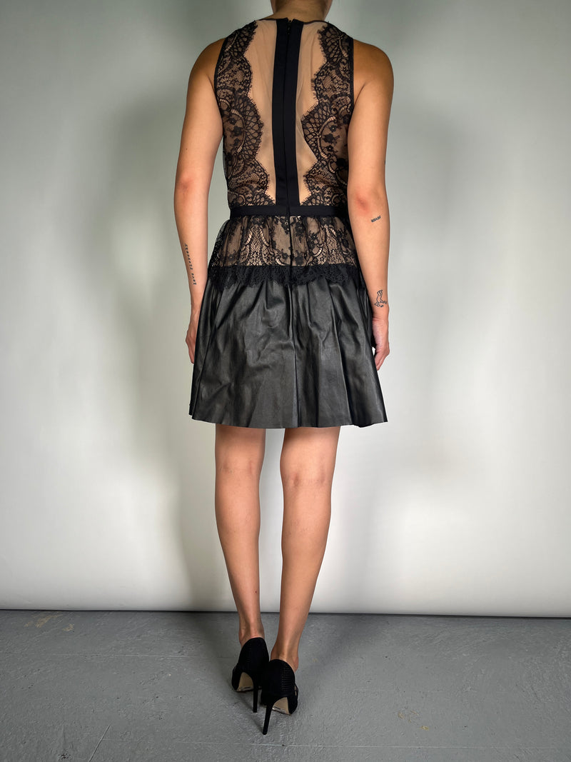 Vestido Layton Encaje Falda EcoCuero