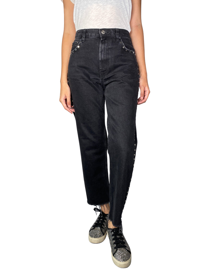 Jeans Denim Negro Tachas