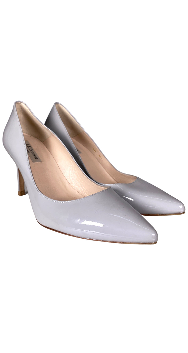 Zapatos Cuero Charol Gris