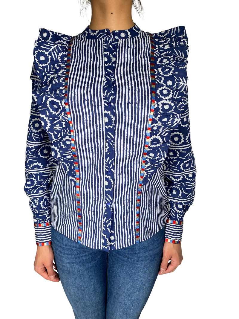 Blusa Estampada Bordados