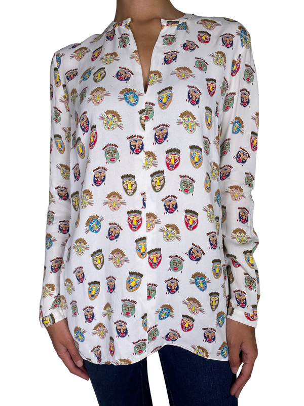 Blusa Blanca Estampada