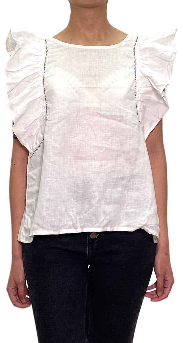 Blusa Blanca Volantes