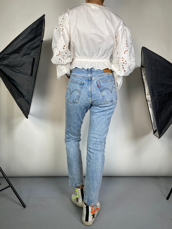 Blusa Mangas con Broderie