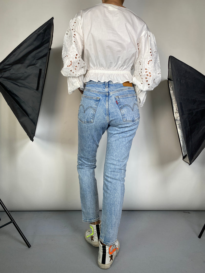 Blusa Mangas con Broderie
