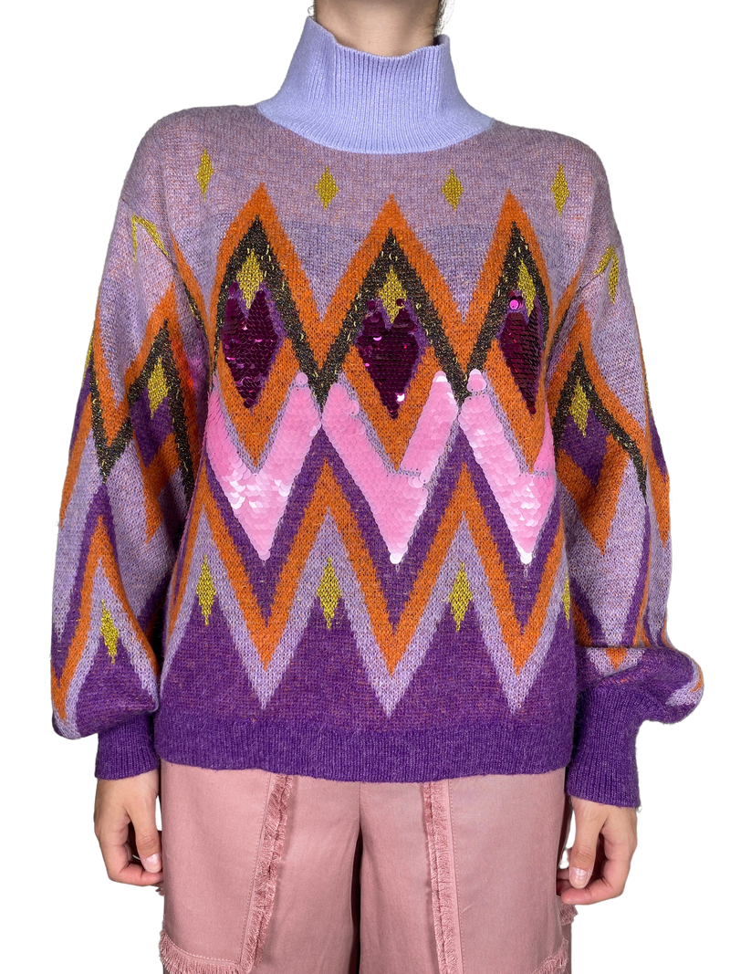 Sweater Morado Lentejuelas