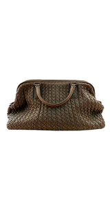 Cartera Intrecciato Leather Gris