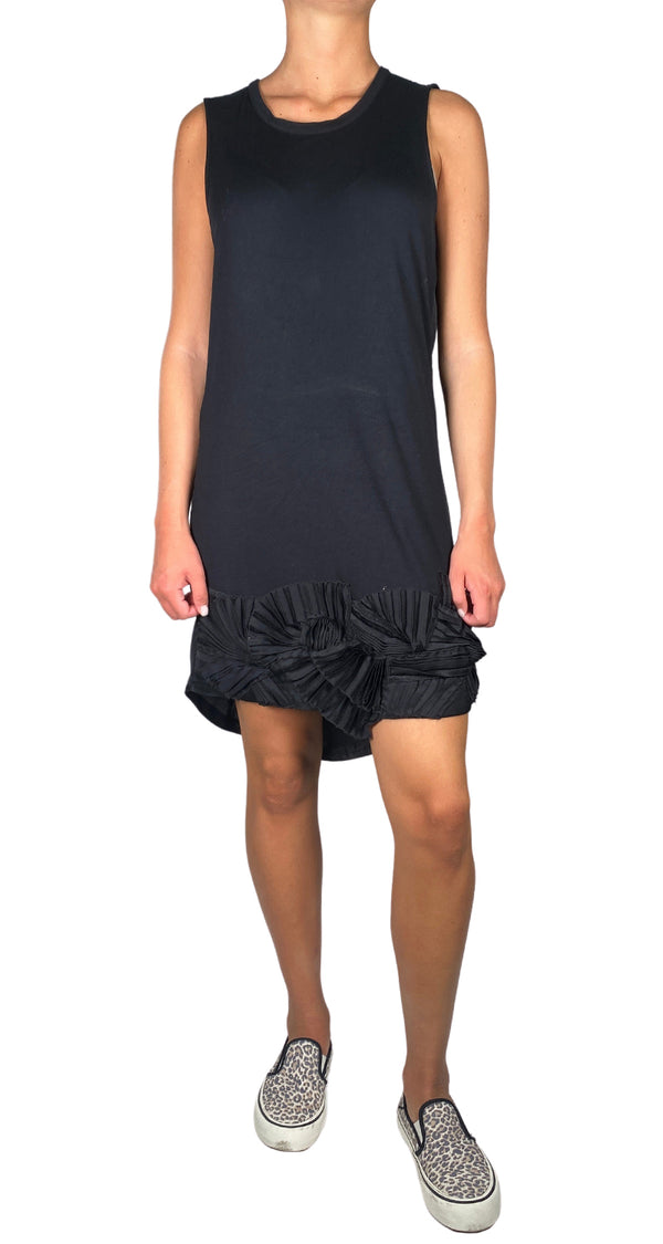 Vestido Negro efecto Plisado