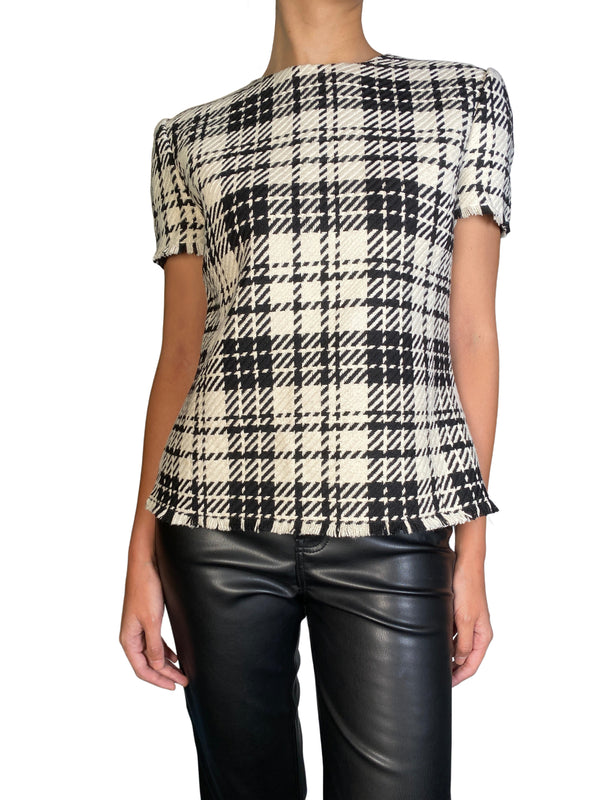 Blusa Estampada Blanco / Negro