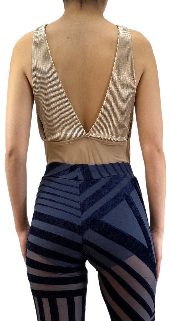 Body Fibras Metalizadas Dorado