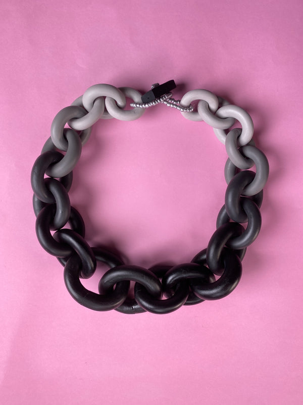 Collar Eslabón Degradé Negro