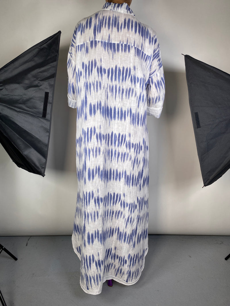 Vestido Camisero de Lino Tie Dye