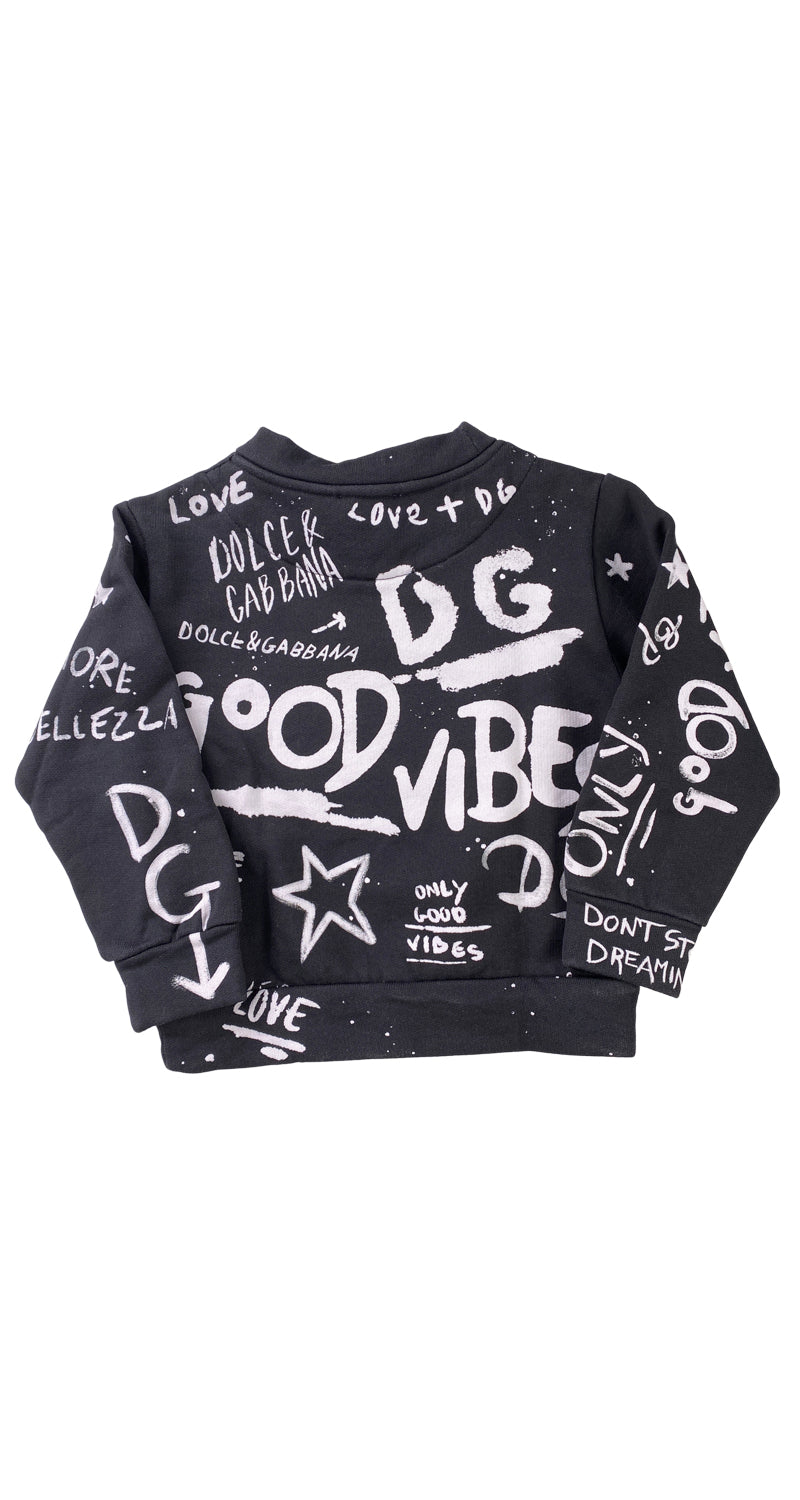 Polerón Negro Estampado DOLCE GABBANA – Market People