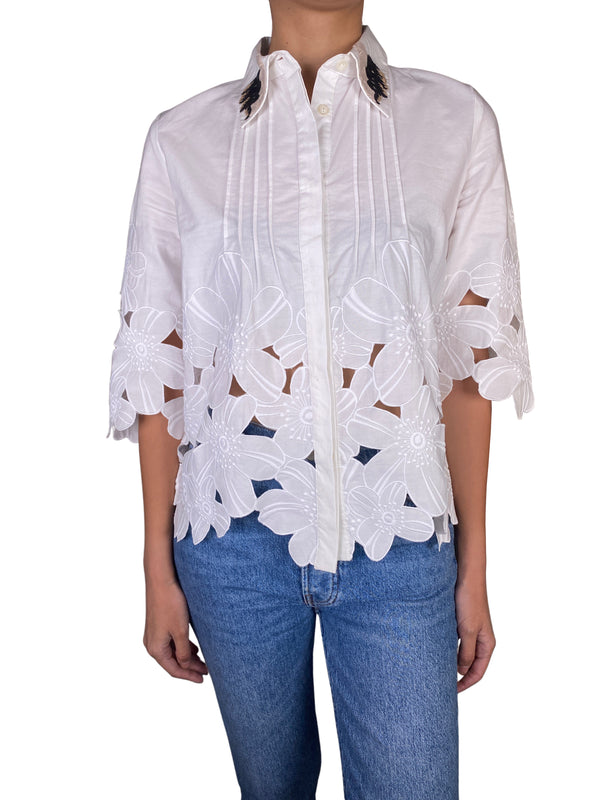 Blusa Flores Bordadas