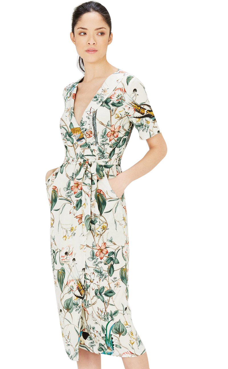 Vestido "Wrap Dress Birds Print" (5203480313991)
