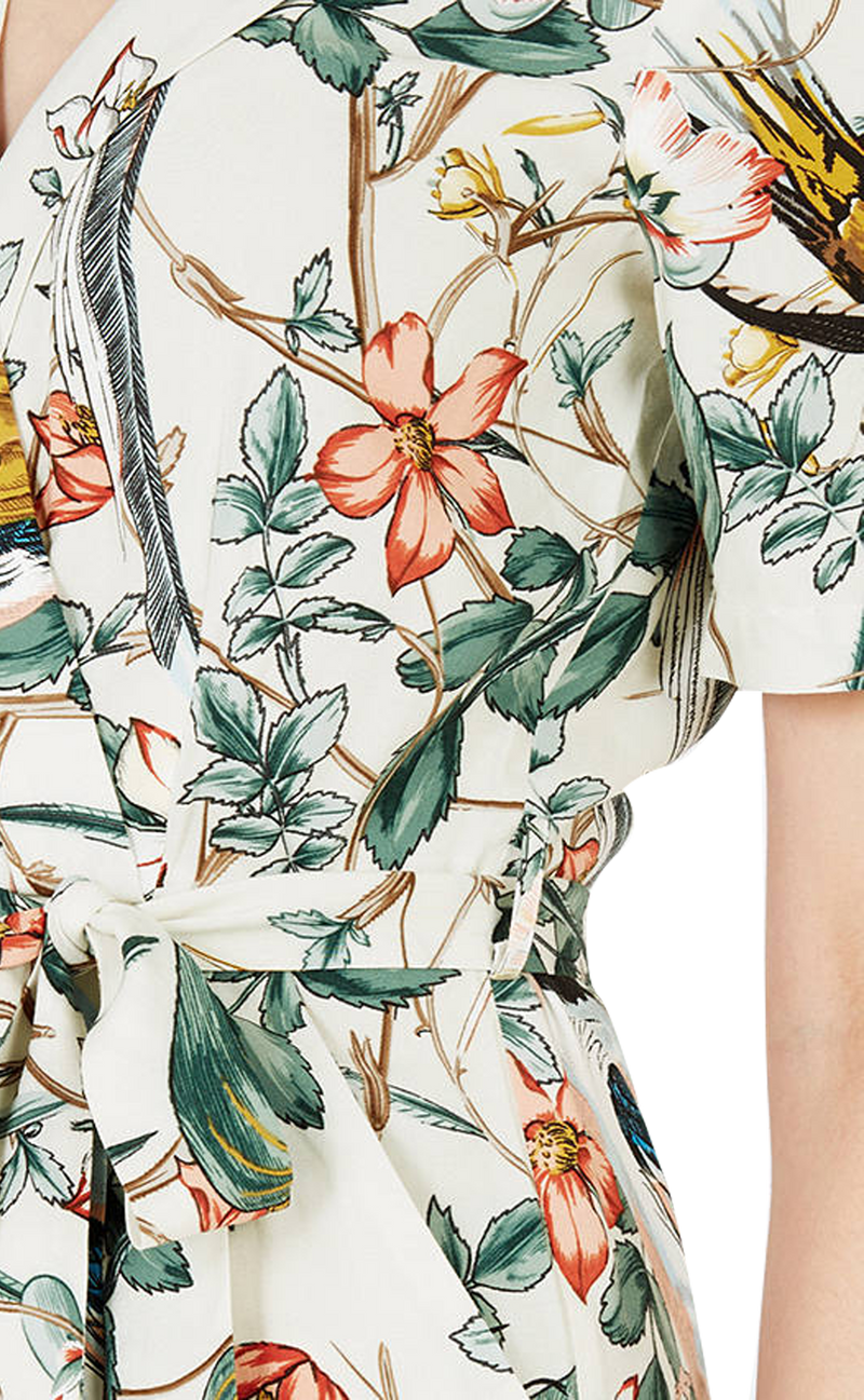 Vestido "Wrap Dress Birds Print" (5203480313991)