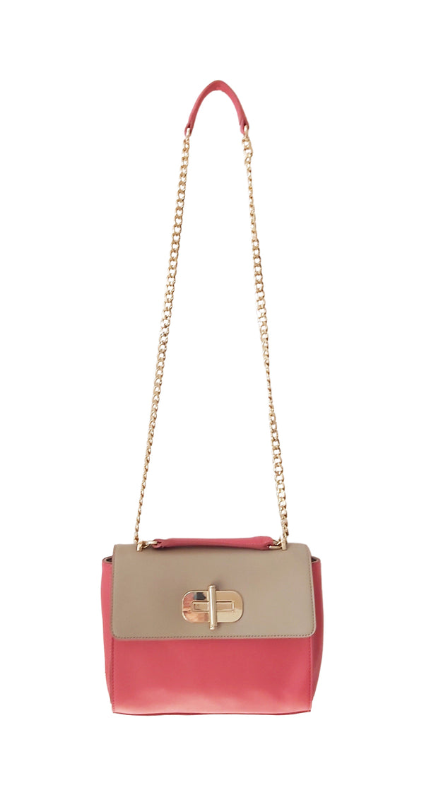 Bandolera Rosada y Beige
