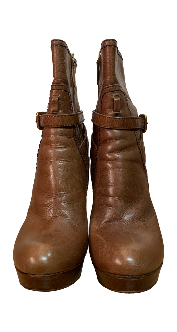 Botas Leather Buckle Café