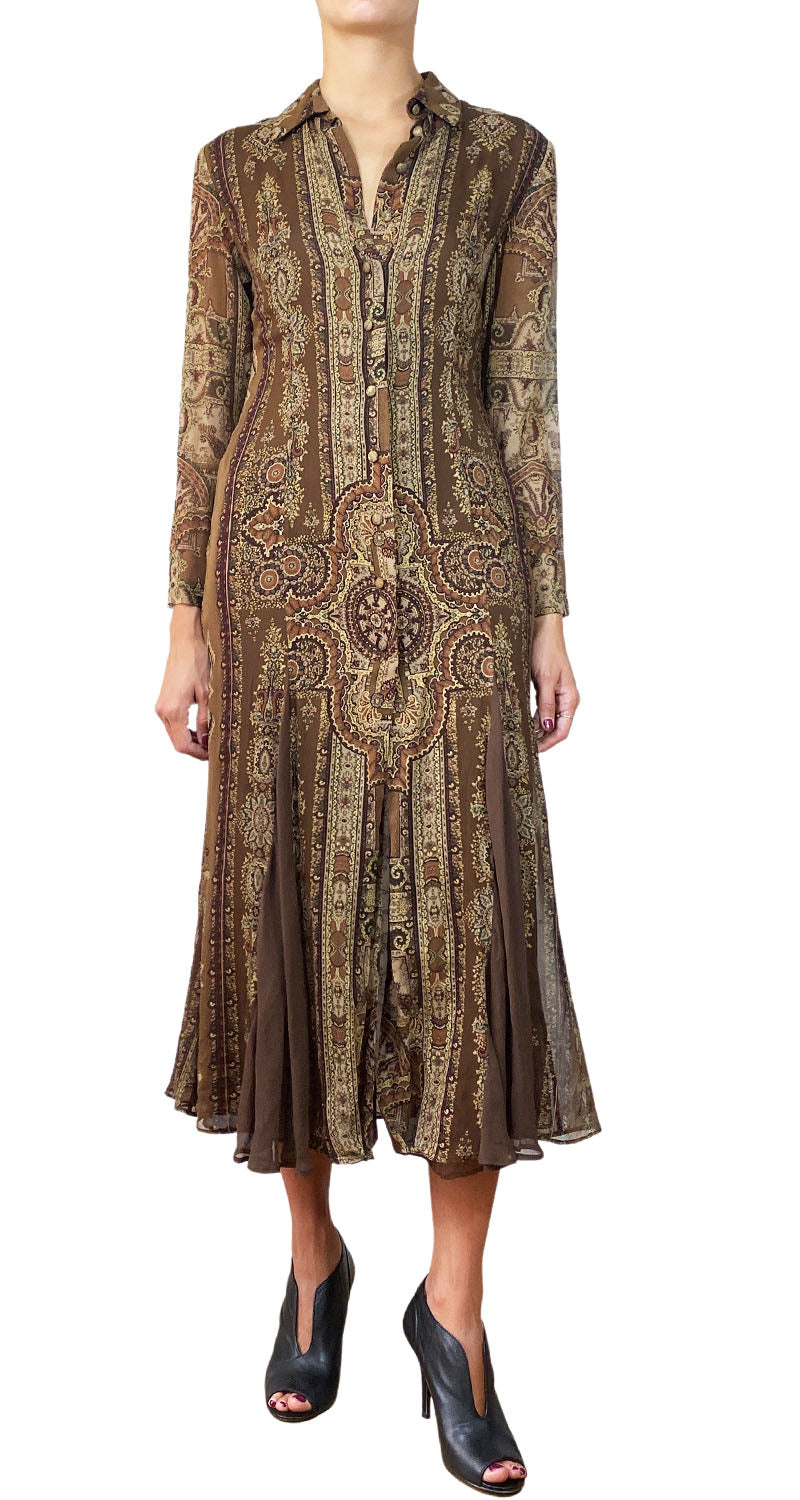 Vestido Seda Café