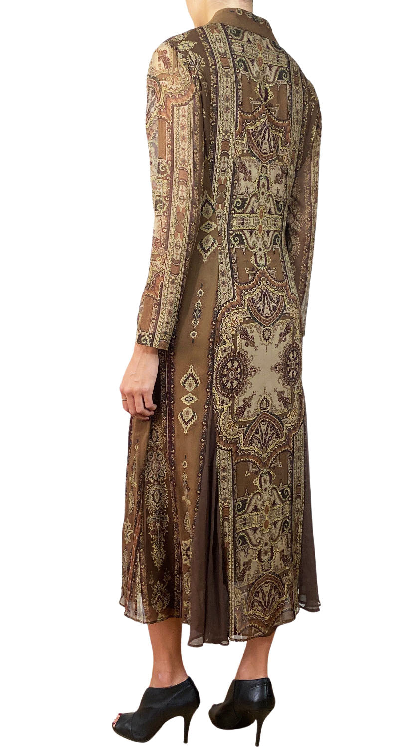 Vestido Seda Café